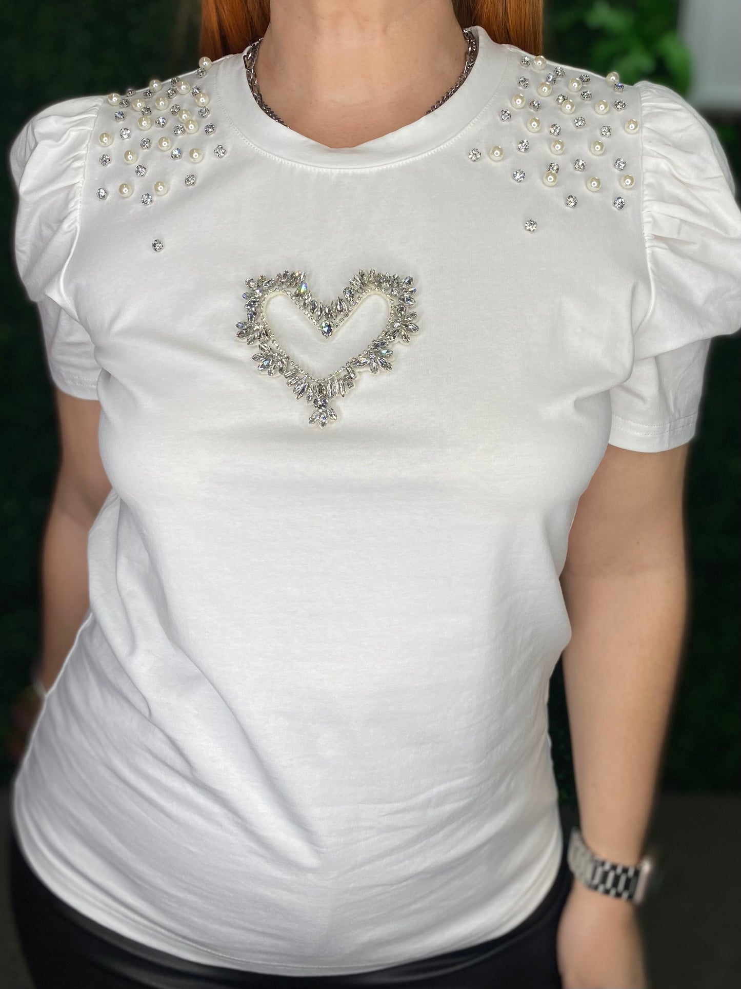 Puffed Sleeve Heart Top