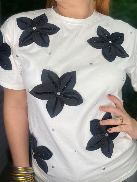 B/W Flower T-shirt