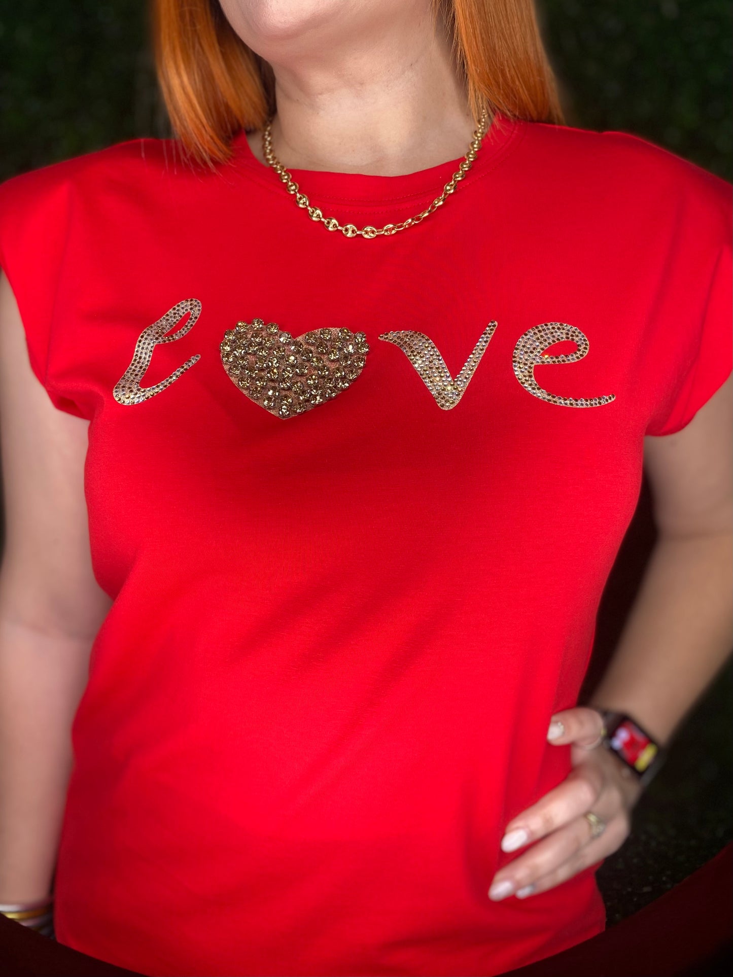 Love Shoulder Pad T-Shirt