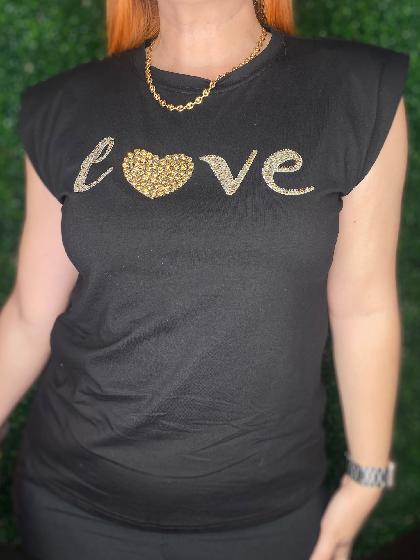 Love Shoulder Pad T-Shirt