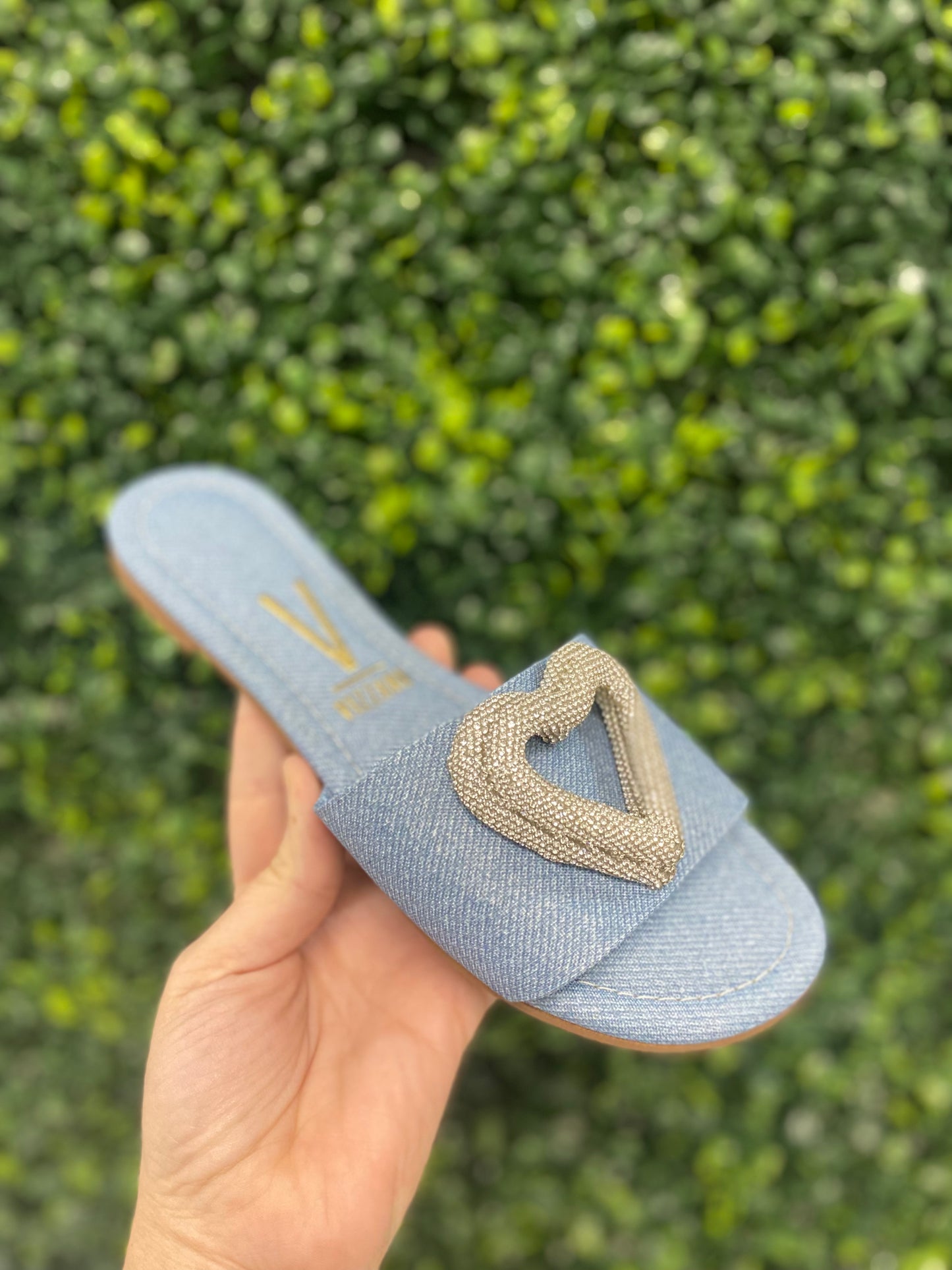 Jean Flats Sandals